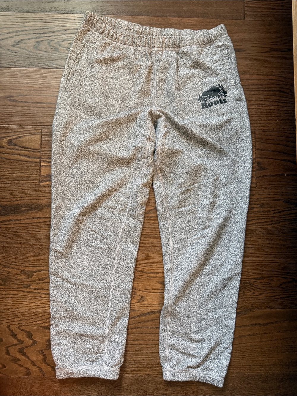 Roots men Heather Gray Jogger Sweatpants with Logo